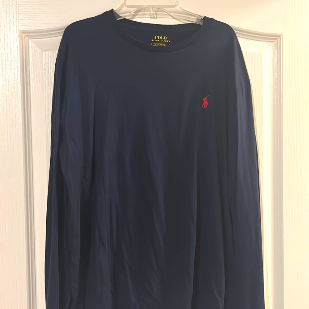 Navy blue long sleeve shirt